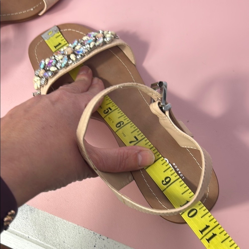Dune London Beige Embellished Women's Sandals - Picture 11 of 12